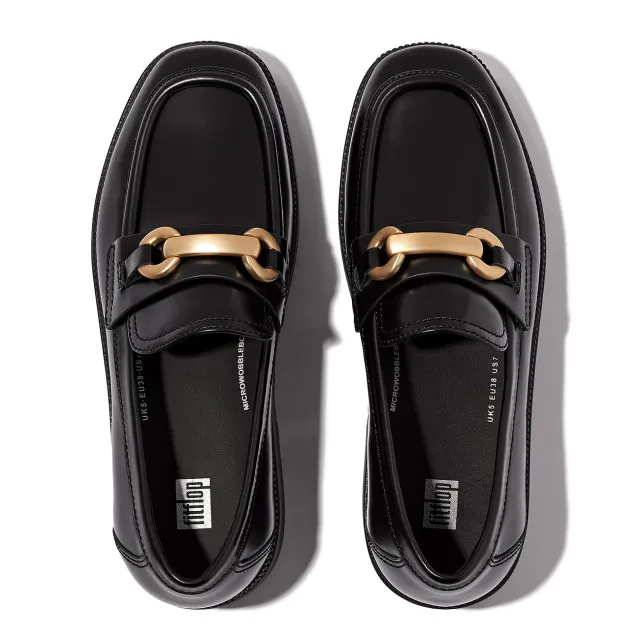 FITFLOP FLUMA CHUNKYSNAFFLE BOXLEATHER D/WEDGE LOAFERS