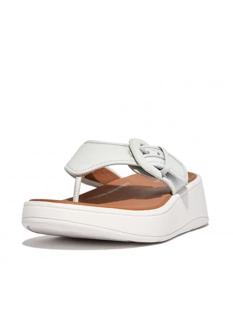 FITFLOP FMODE BUCKLE CANVAS FLATFORM TOEPOST SANDALS