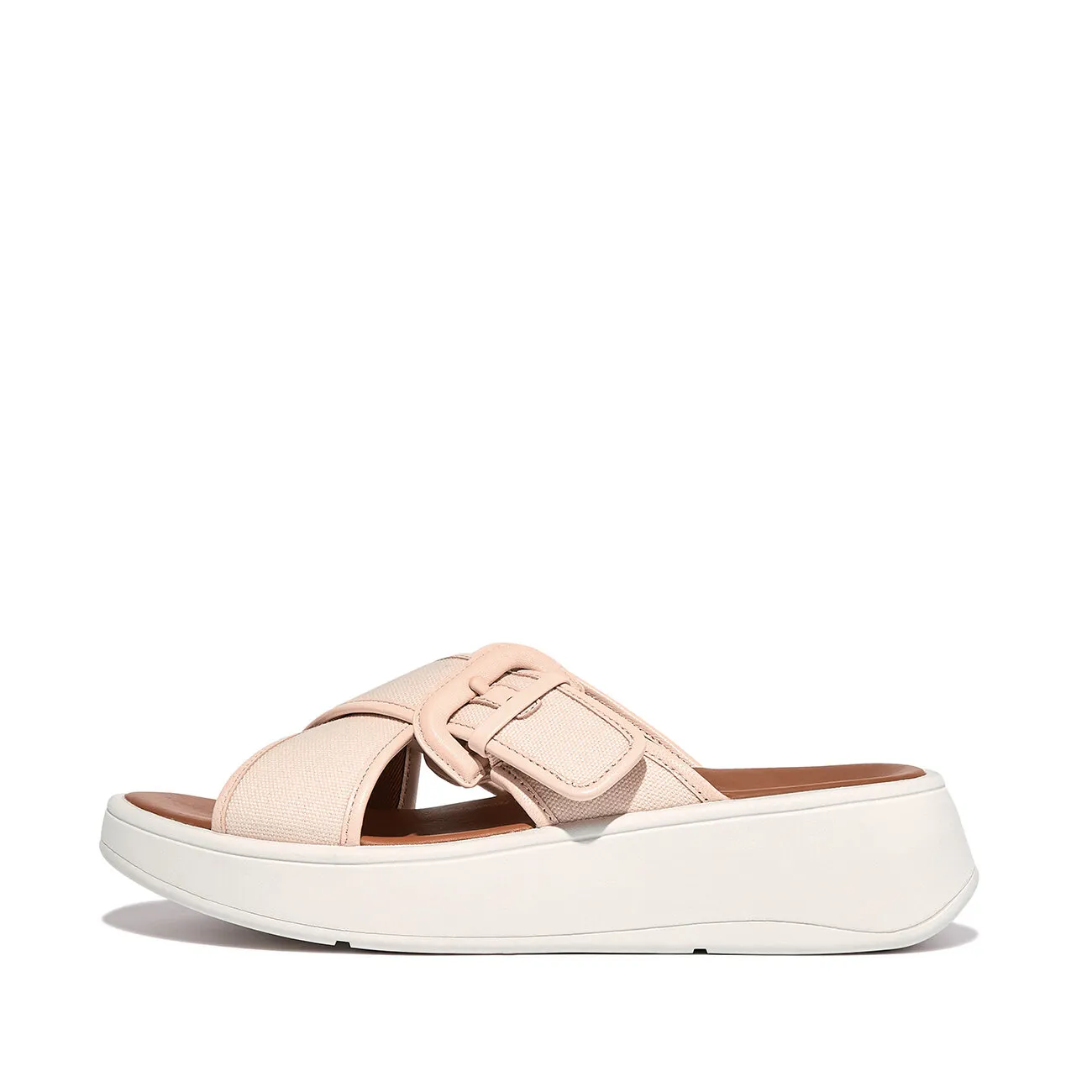 FITFLOP FMODE BUCKLE FLATFORM ROSE FOAM SLIPPERS