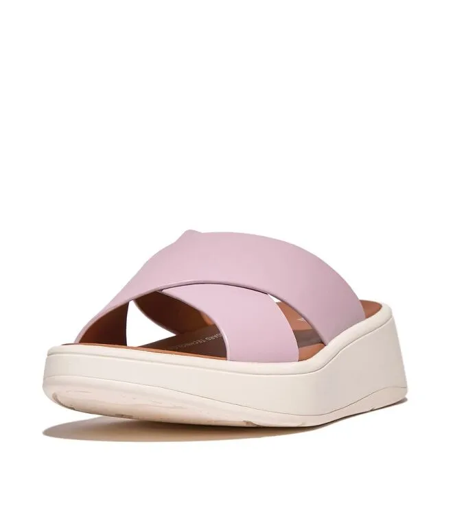 FITFLOP FMODE FLATFORM CROSS SLIDES WILD LILAC SLIPPERS
