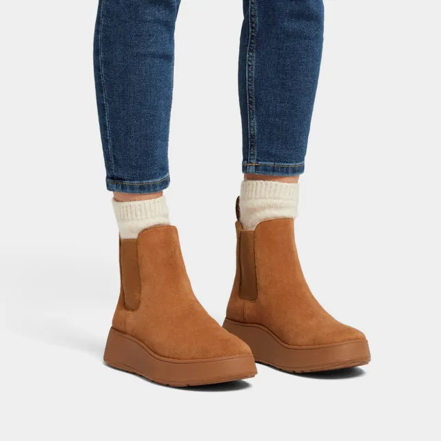FITFLOP FMODE SUEDE FLATFORM CHELSEA BOOTS