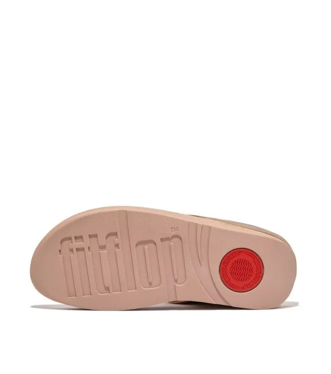 FITFLOP FIFFLOP HALO BEADCIRCLE METALLIC TOEPOST SANDALS ROSE GOLD SLIPPERS