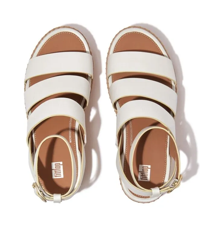 FitFlop FitFlop Eloise Leather/Cork Strappy Wedge Sandals urban white Sandalen