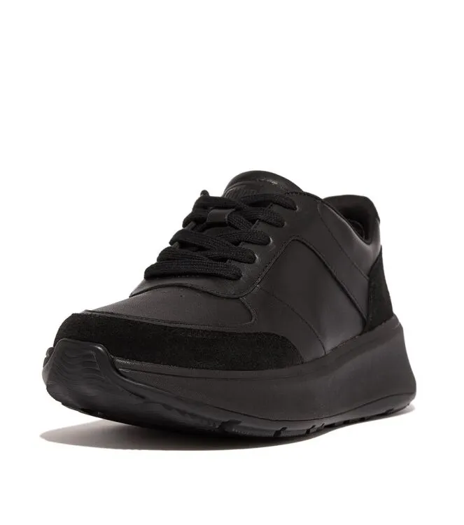 FITFLOP FITFLOP FMODE LEATHER/SUEDE FLATFORM SNEAKERS BLACK SNEAKERS / VETERSCHOENEN