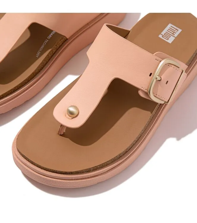 FITFLOP GENFF BUCKLE LEATHER TOEPOST SANDALS SLIPPERS