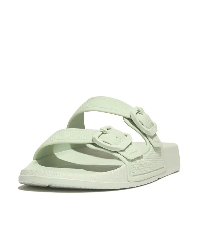 FITFLOP IQUSHION TWOBAR BUCKLE SLIDES SLIPPERS