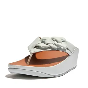 FitFlop Opalle Rubber-Chain seafoam blue Slippers