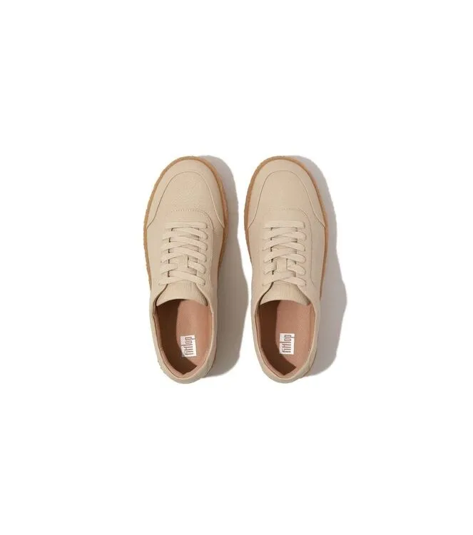 FitFlop Rally Tumbled Leather Crepe Sneakers stone beige Sneakers / veterschoenen