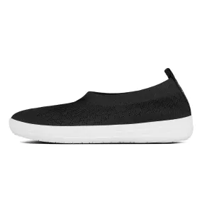 FitFlop Uberknit Slip-On Ballerina black Instapschoenen