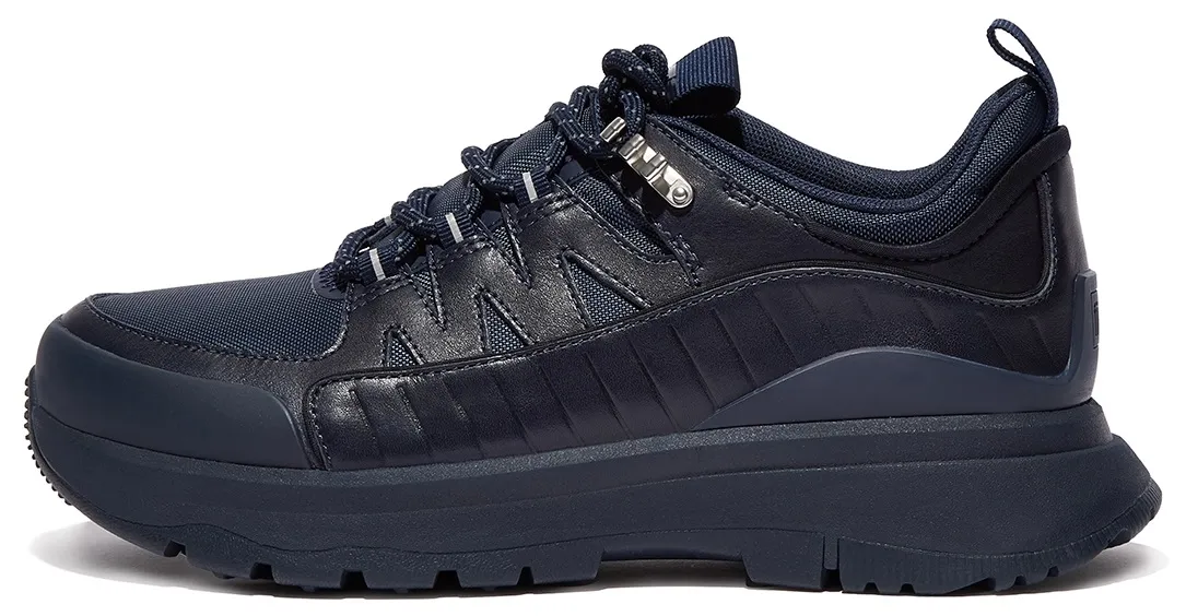 FITFLOP WOMEN NEODHYKER LEATHERMIX TRAINERS MIDNIGHT NAVY MIX