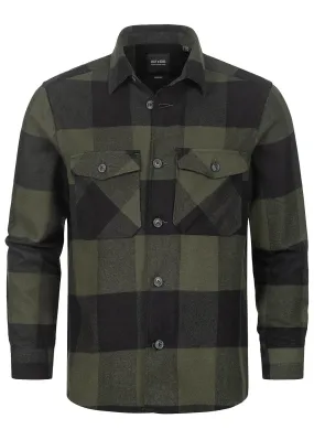 ONLY & SONS Herren NOOS Karohemd mit Knopfleiste 2 Brusttaschen forest night
