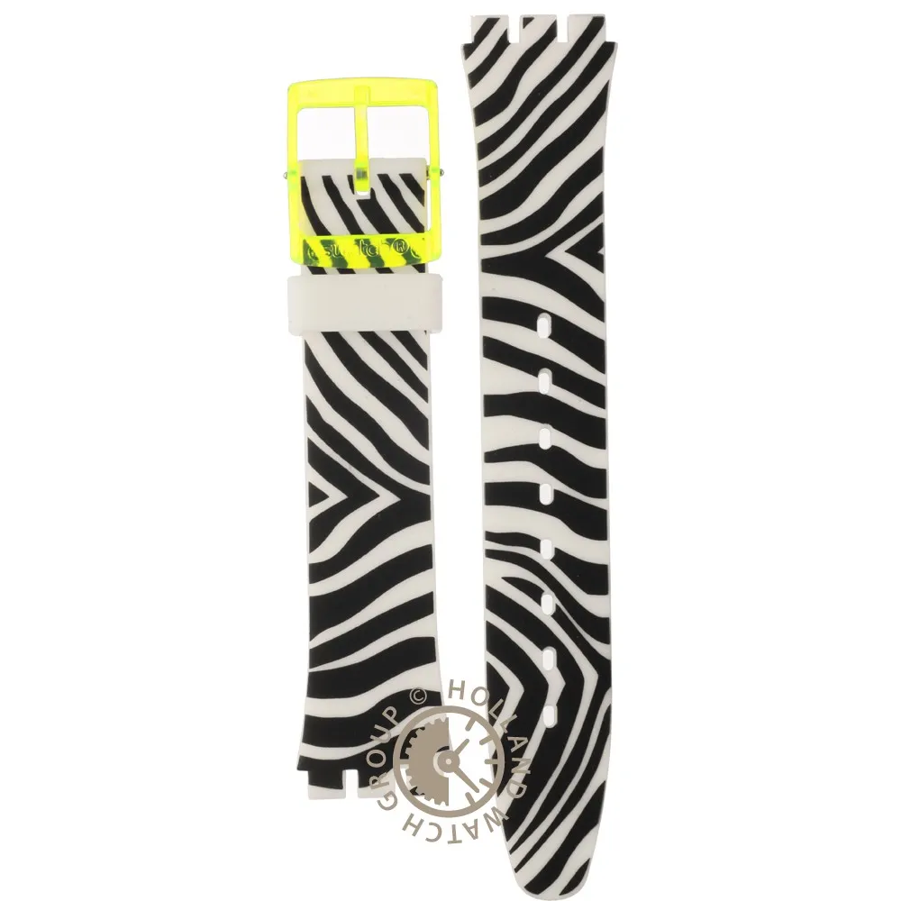 SWATCH PLASTIC  ORIGINALS MEDIUM (34MM) /ACCESS/SOLAR/MUSICALL/STOP  G/SK/SL/SR/SS/SO28 AGJ131 GJ131 YELLOW ZEB HORLOGEBAND